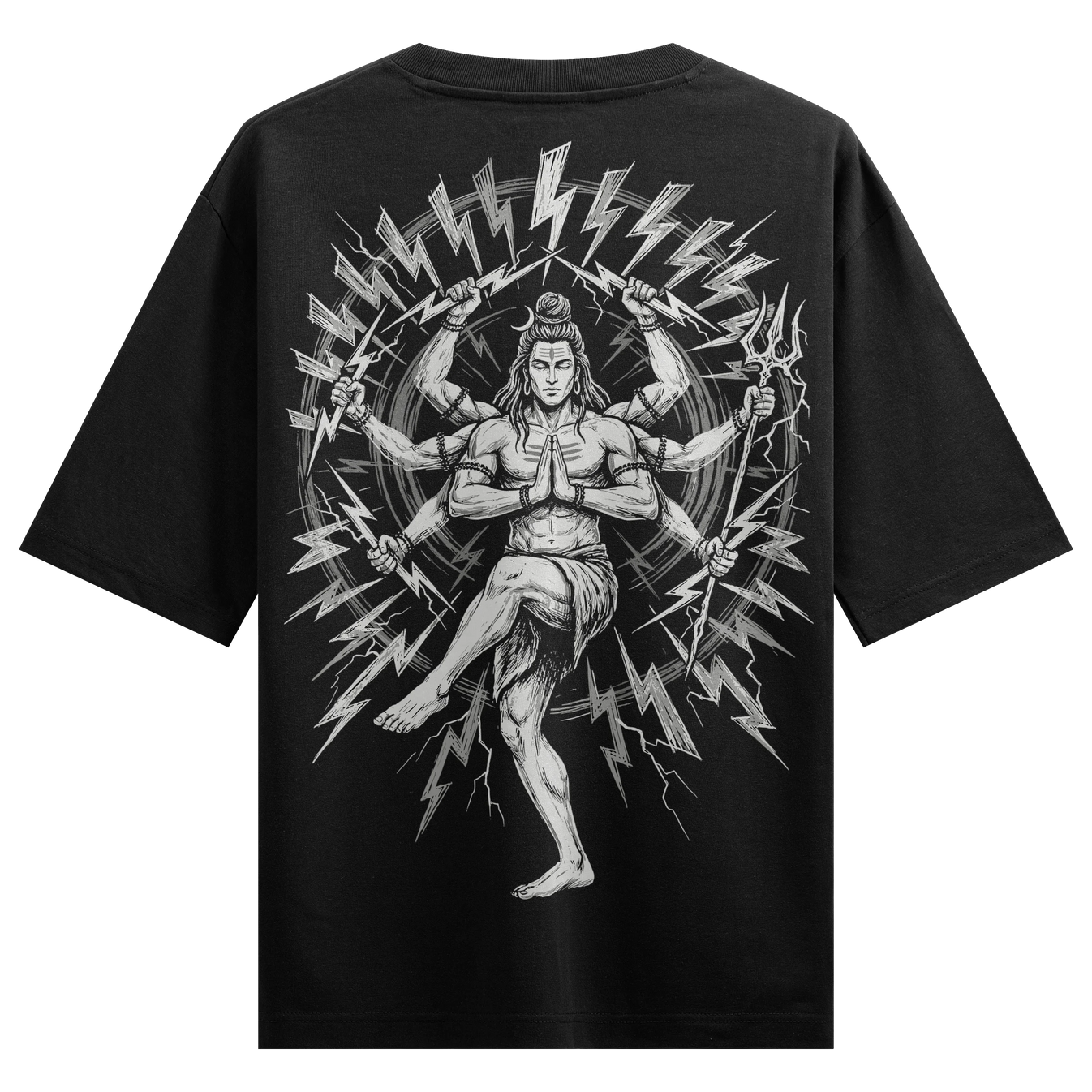 Shiva artwork on PRDGY oversized t-shirt