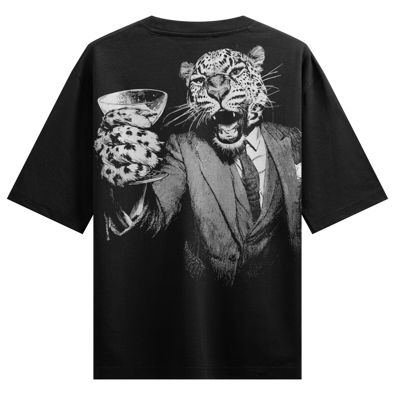 Leopard artwork on PRDGY oversized t-shirt