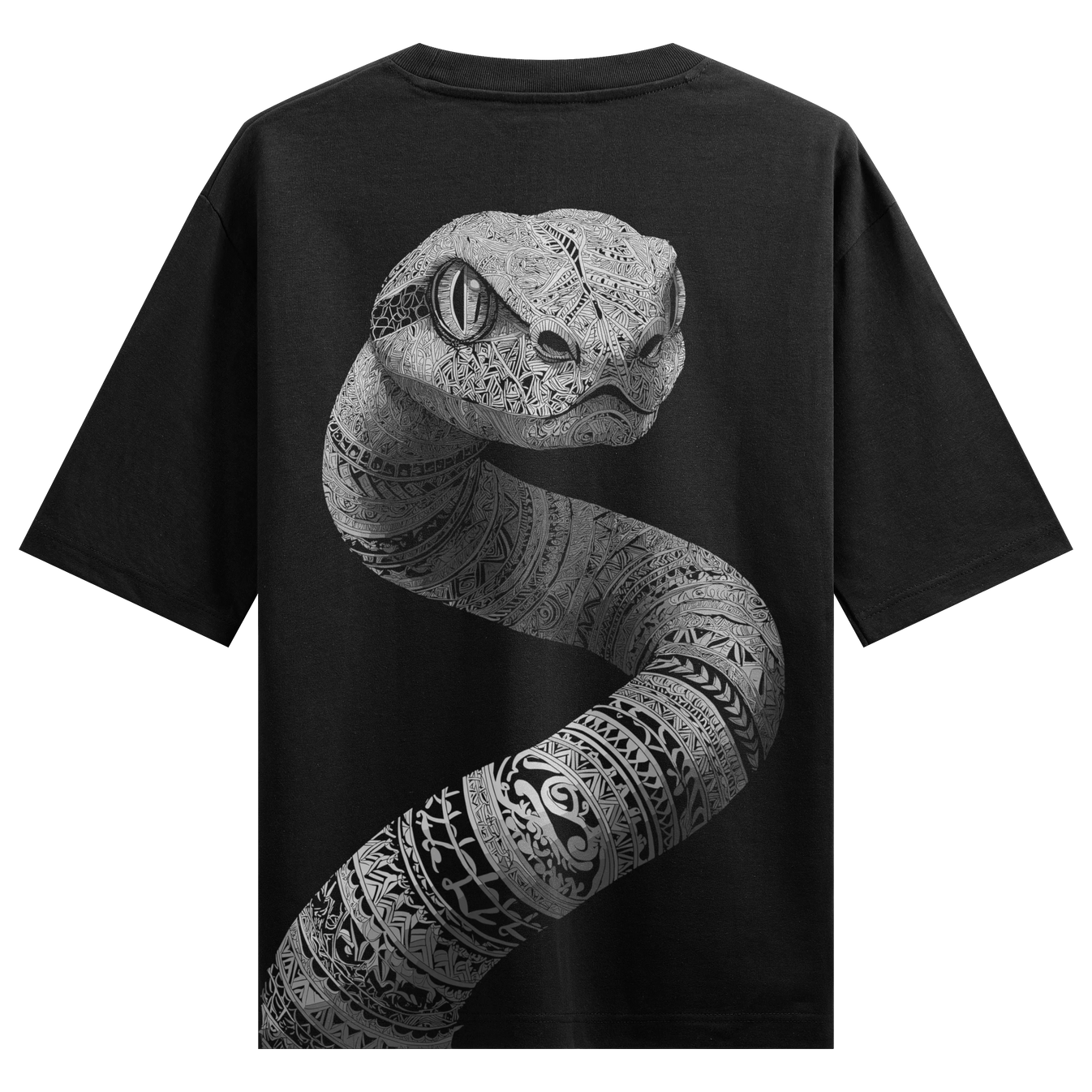 Snake artwork on PRDGY oversized t-shirt