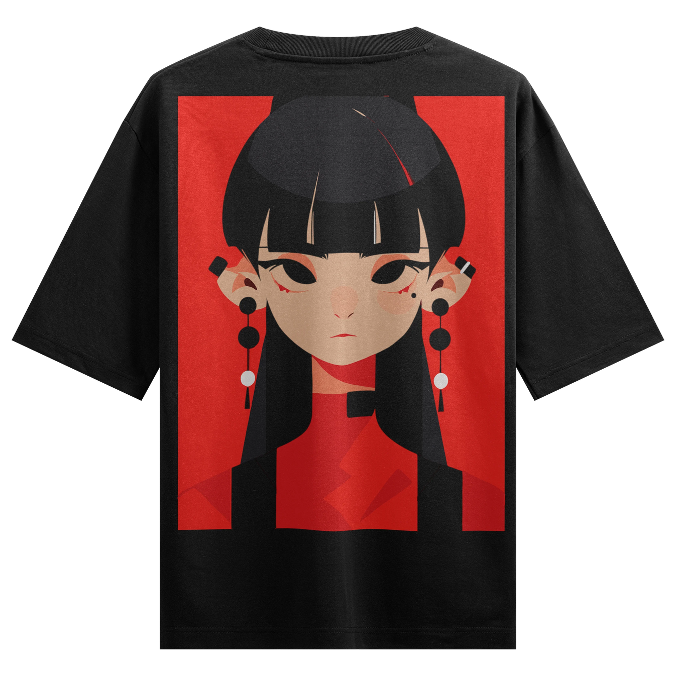 Anime Girl artwork on PRDGY oversized t-shirt