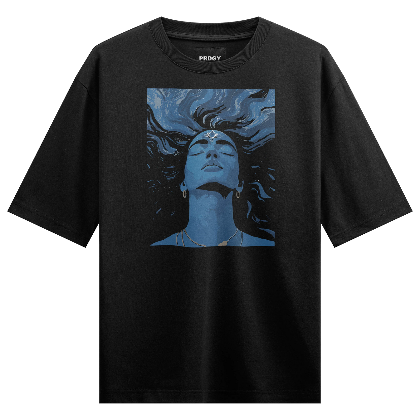 Shiva artwork on PRDGY oversized t-shirt