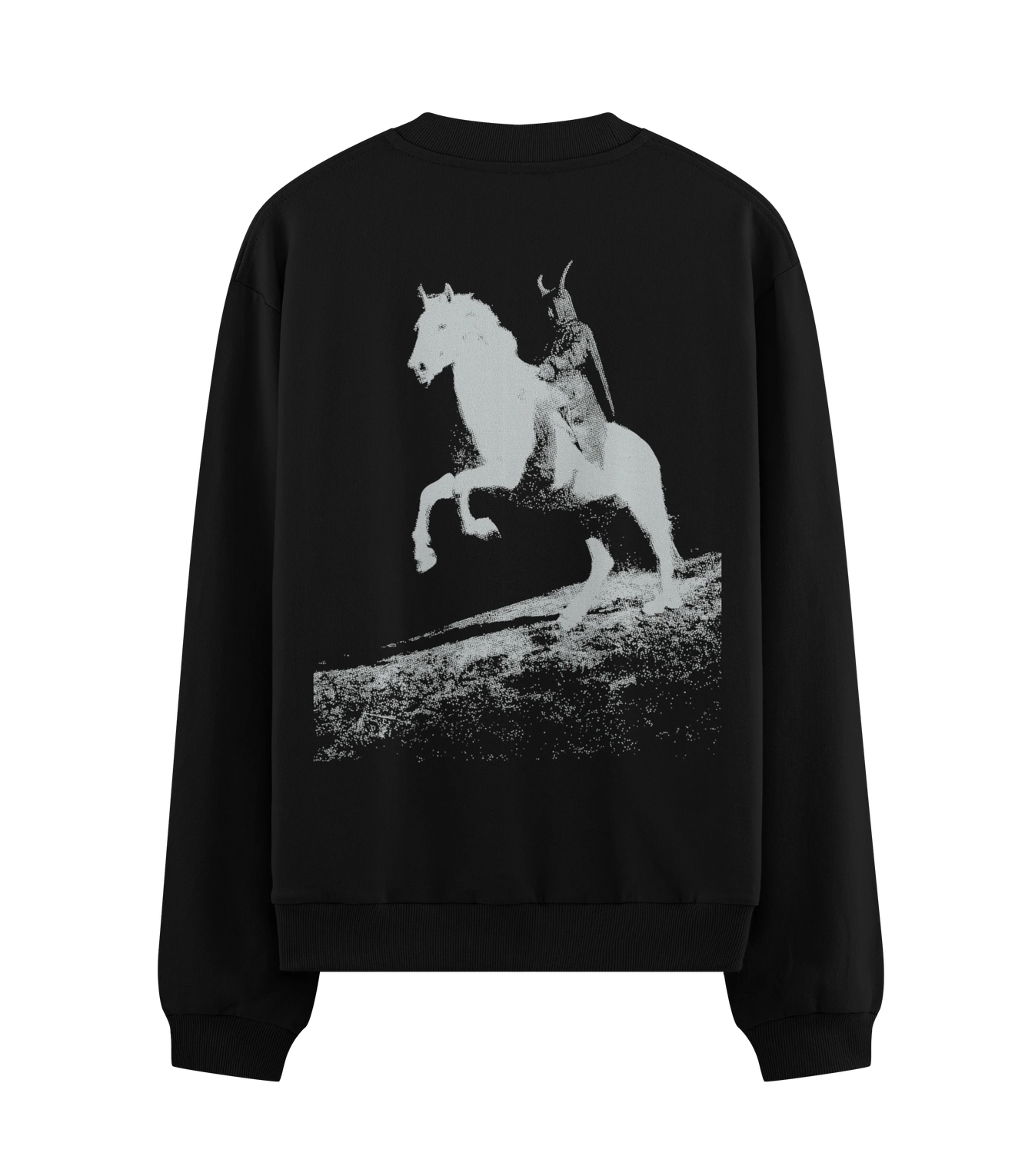 Warrior On Horseback artwork on PRDGY sweatshirt