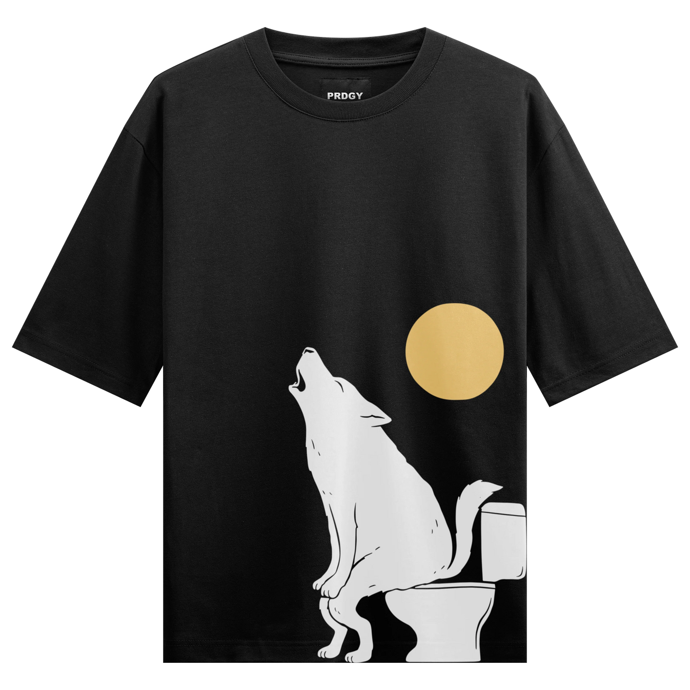 Wolf artwork on PRDGY oversized t-shirt