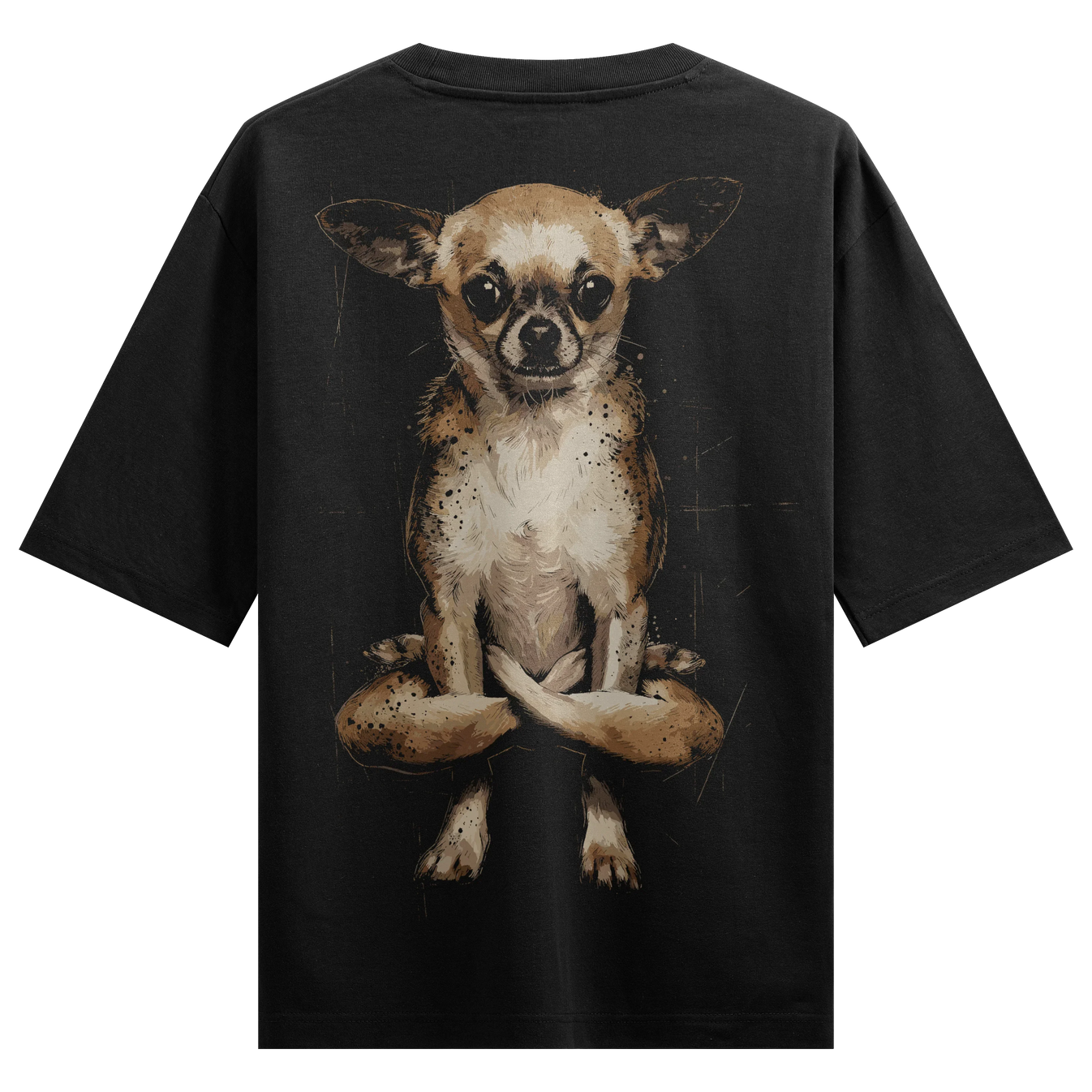 Chihuahua artwork on PRDGY oversized t-shirt