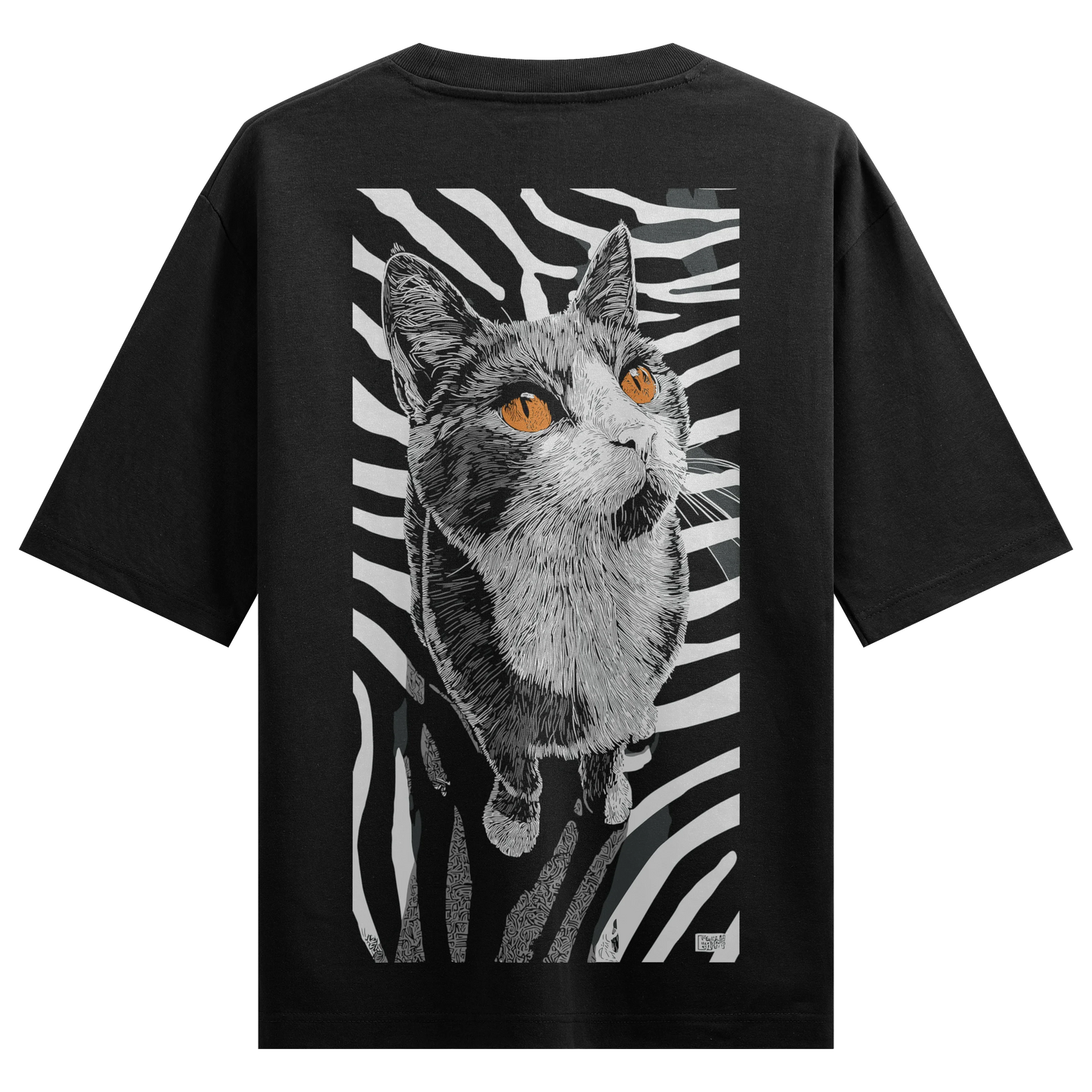PRDGY Zebra Cat Oversized T-Shirt