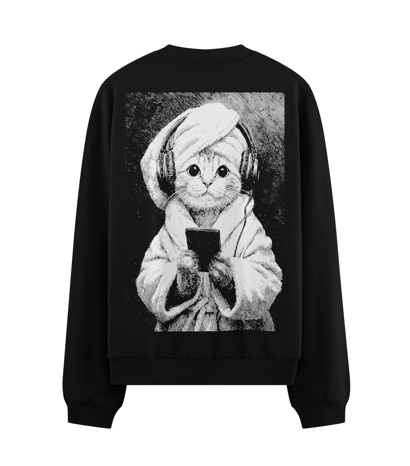 Funny Cat artwork on PRDGY sweatshirt