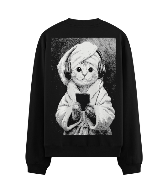 PRDGY Zen Meow Moment Oversized Sweatshirt