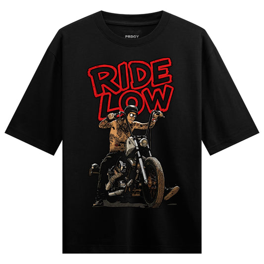biker t shirt artwork on PRDGY oversized t-shirt