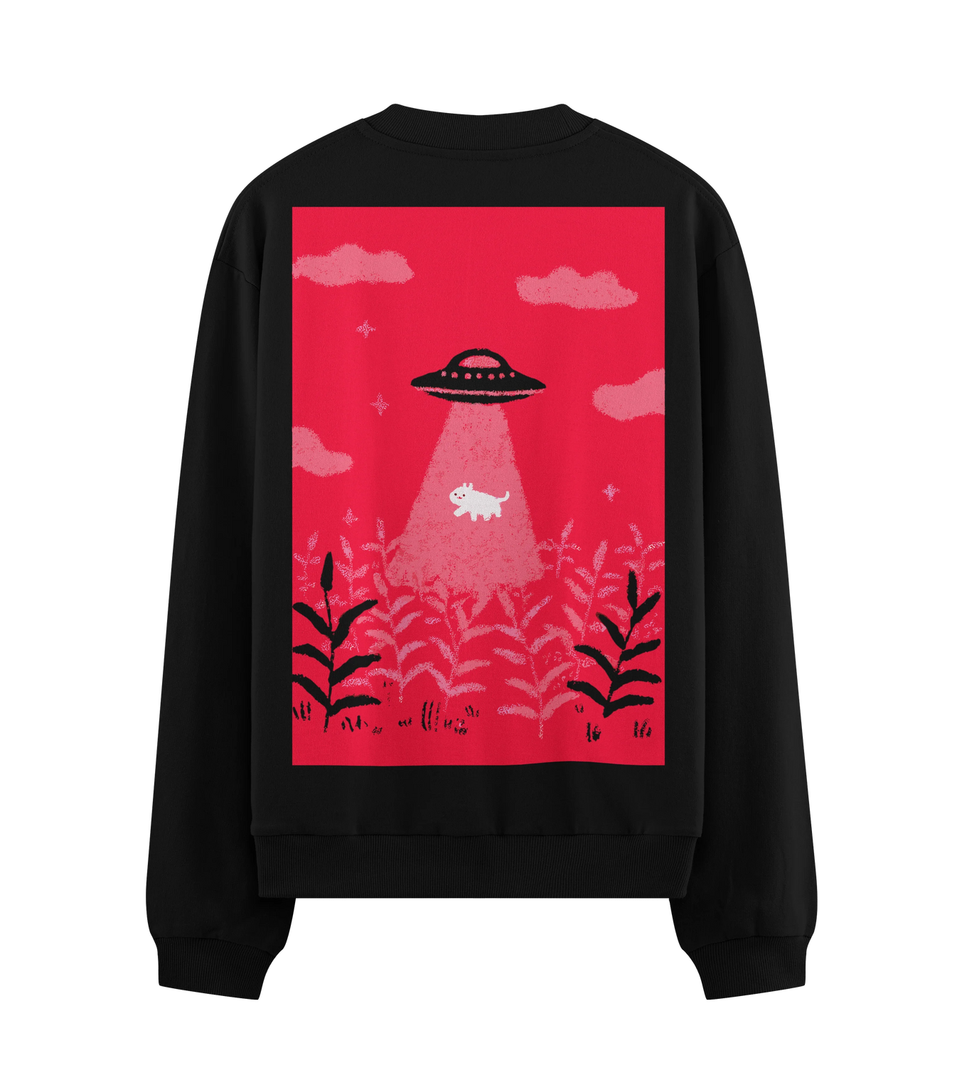 UFO Abduction artwork on PRDGY sweatshirt