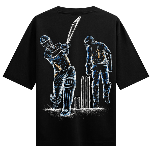 PRDGY Cricket Action Oversized T-shirt