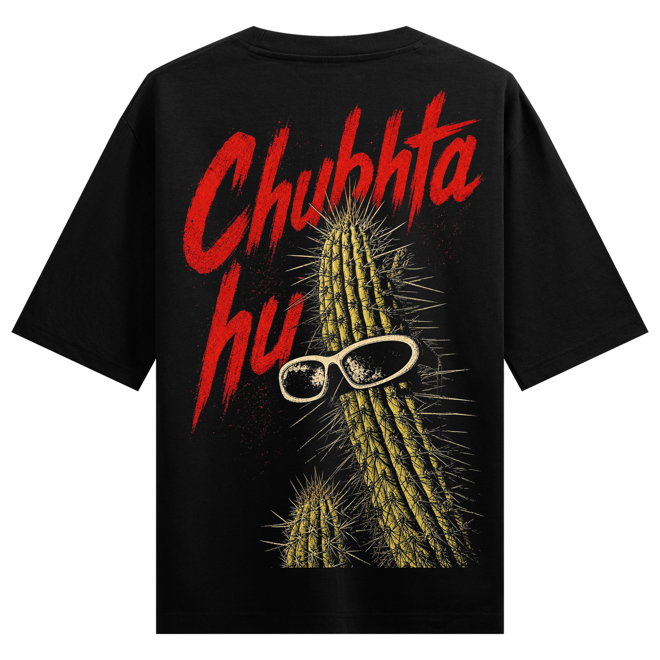 Desert Drama T-Shirt by PRDGY — a bold cactus graphic with sunglasses, cactus design