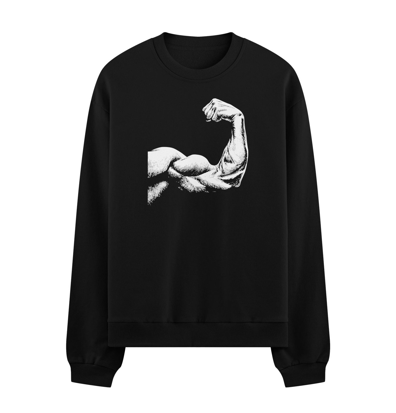 Biceps artwork on PRDGY sweatshirt