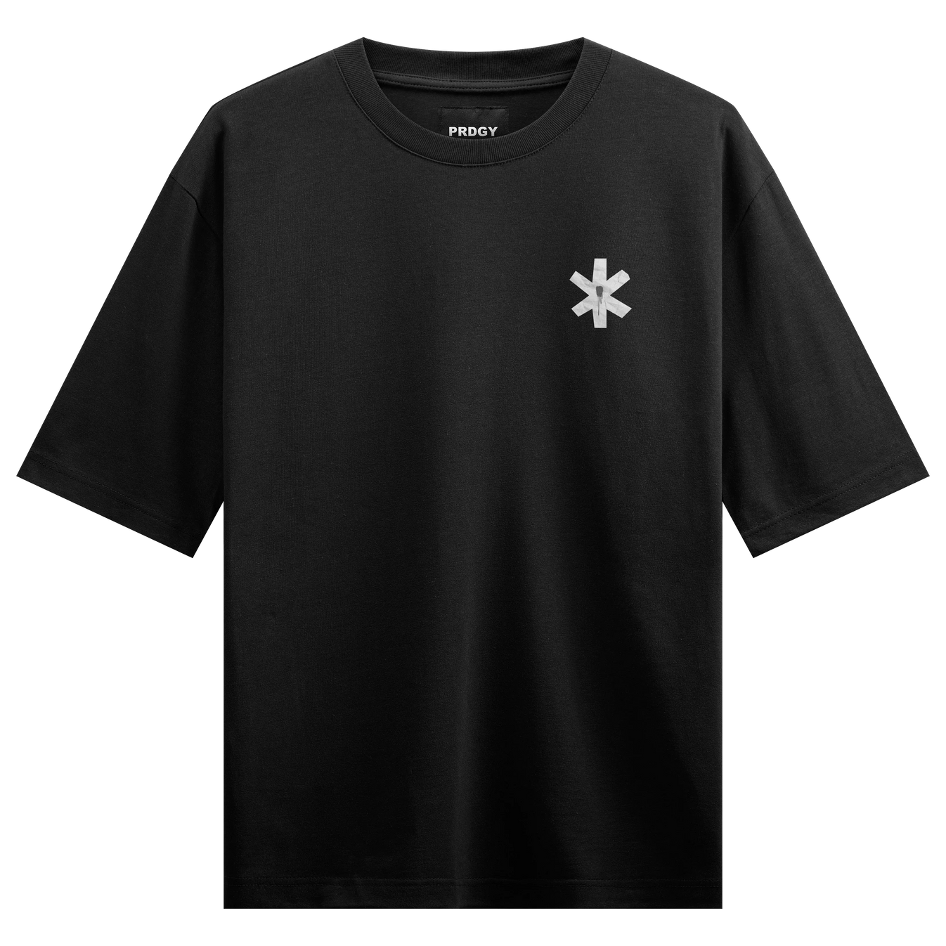 Asterisk artwork on PRDGY oversized t-shirt