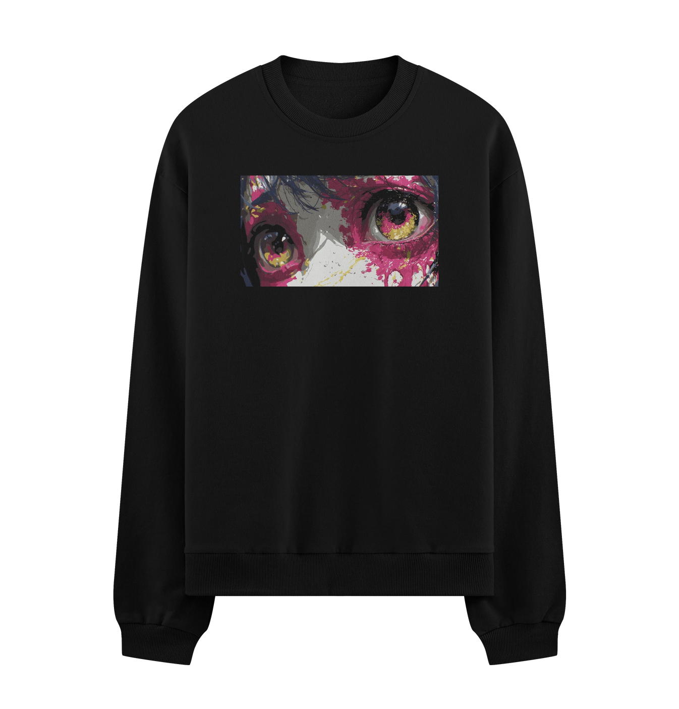 Anime Eyes artwork on PRDGY sweatshirt
