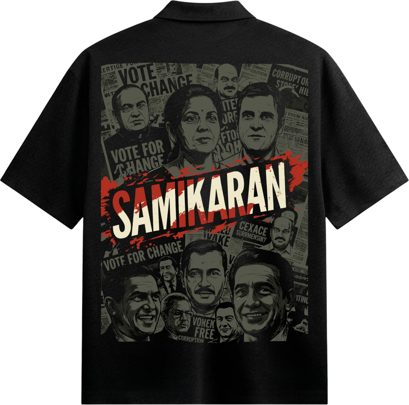 Indian Politics artwork on PRDGY oversized t-shirt