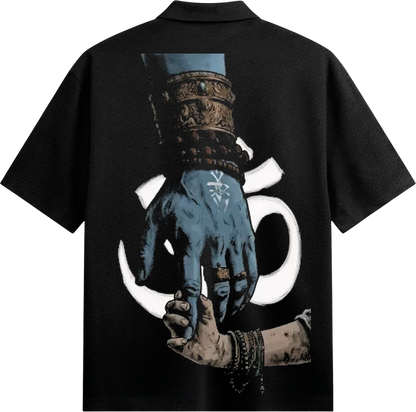 Hold The Divine Shirt by PRDGY — Ornate hands adorned in traditional jewelry holding a sacred ceremonial vessel, spiritual