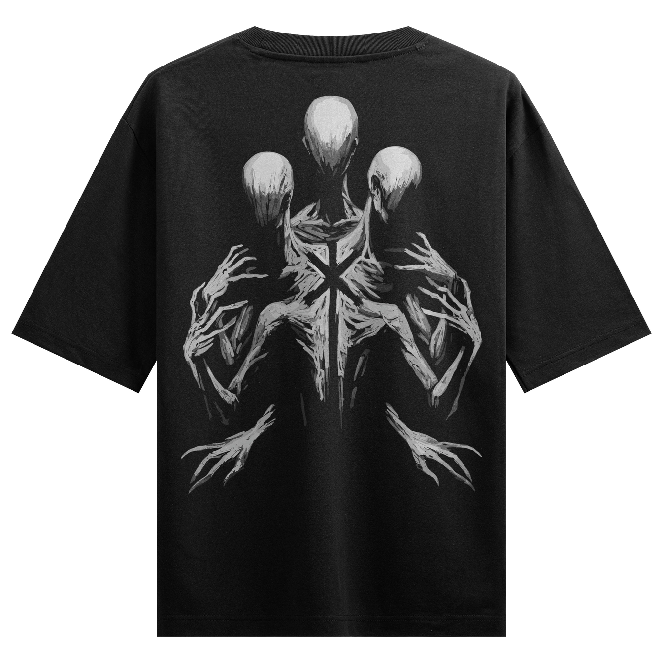 Demonic Entity artwork on PRDGY oversized t-shirt
