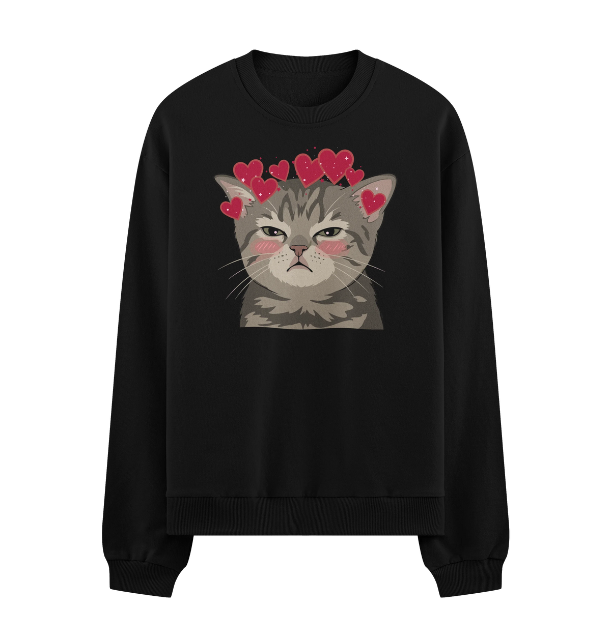 Funny Cat artwork on PRDGY sweatshirt