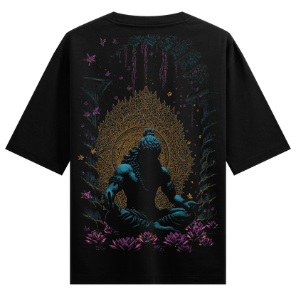 Meditative T-Shirt by PRDGY — Lord Shiva surrounded by lotus flowers, spiritual design