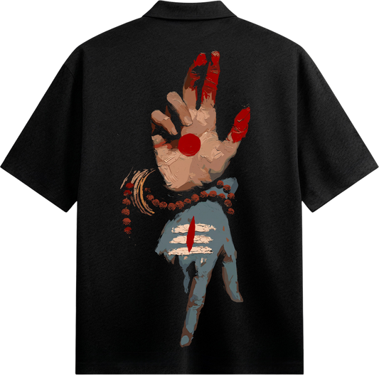 PRDGY Nataraj Mudra Oversized Collar Shirt