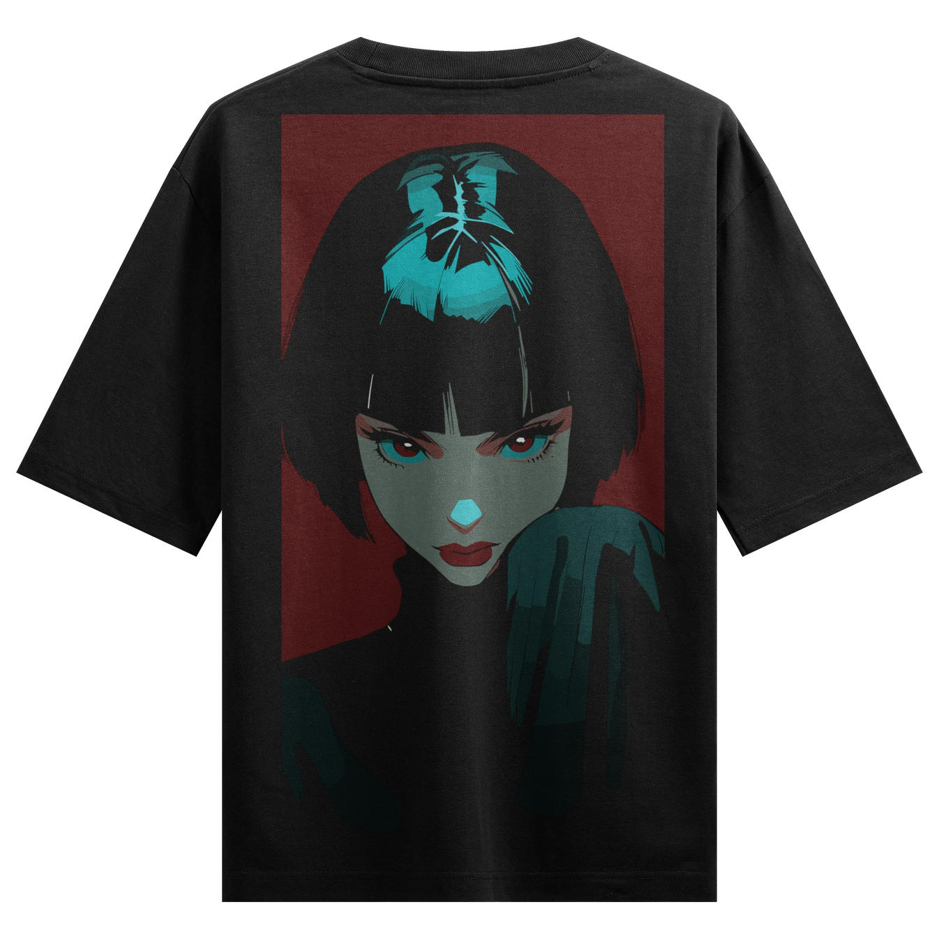 Anime Girl artwork on PRDGY oversized t-shirt