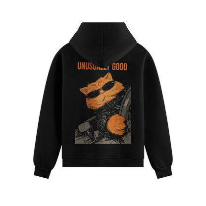 UNUSUALLY GOOD artwork on PRDGY hoodie