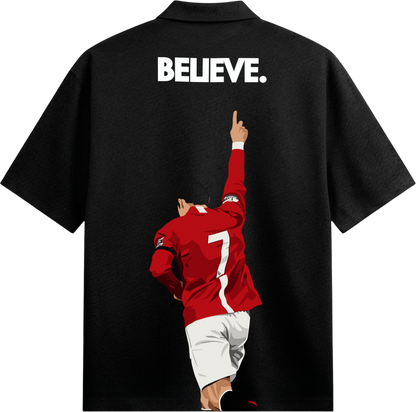 PRDGY Ronaldo Believed Oversized Half-Shirt