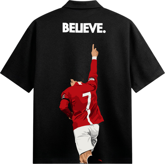 PRDGY Ronaldo Believed Oversized Half-Shirt
