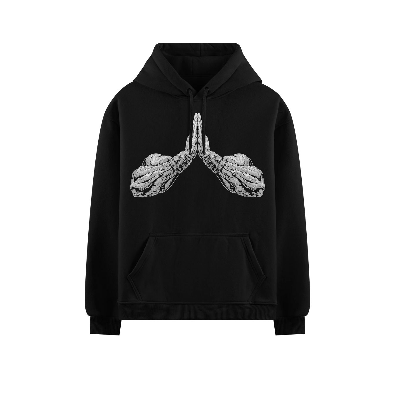 Praying Hands artwork on PRDGY hoodie