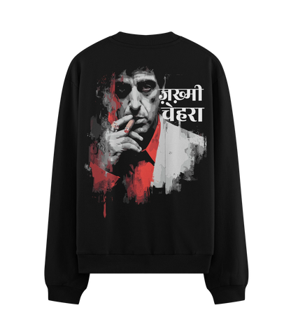 Tony Montana artwork on PRDGY sweatshirt