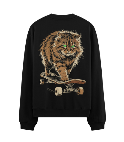 PRDGY Skater Kitty Oversized Sweatshirt