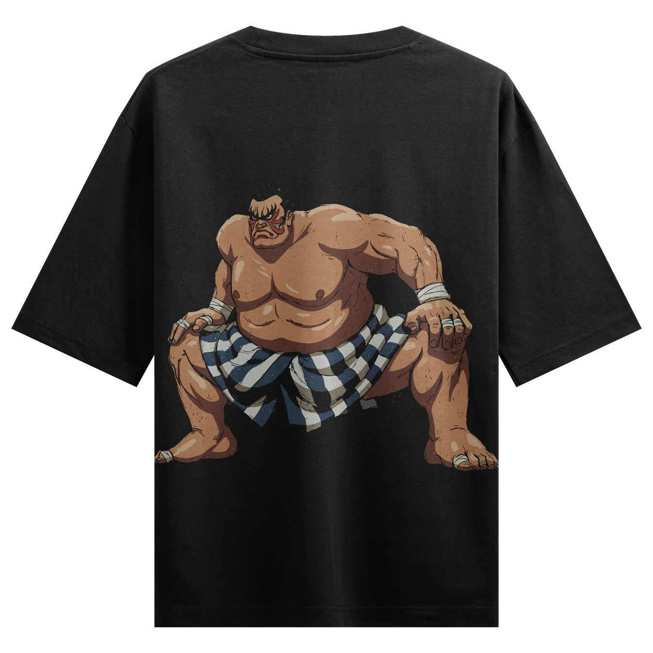 Sumo Wrestler artwork on PRDGY oversized t-shirt