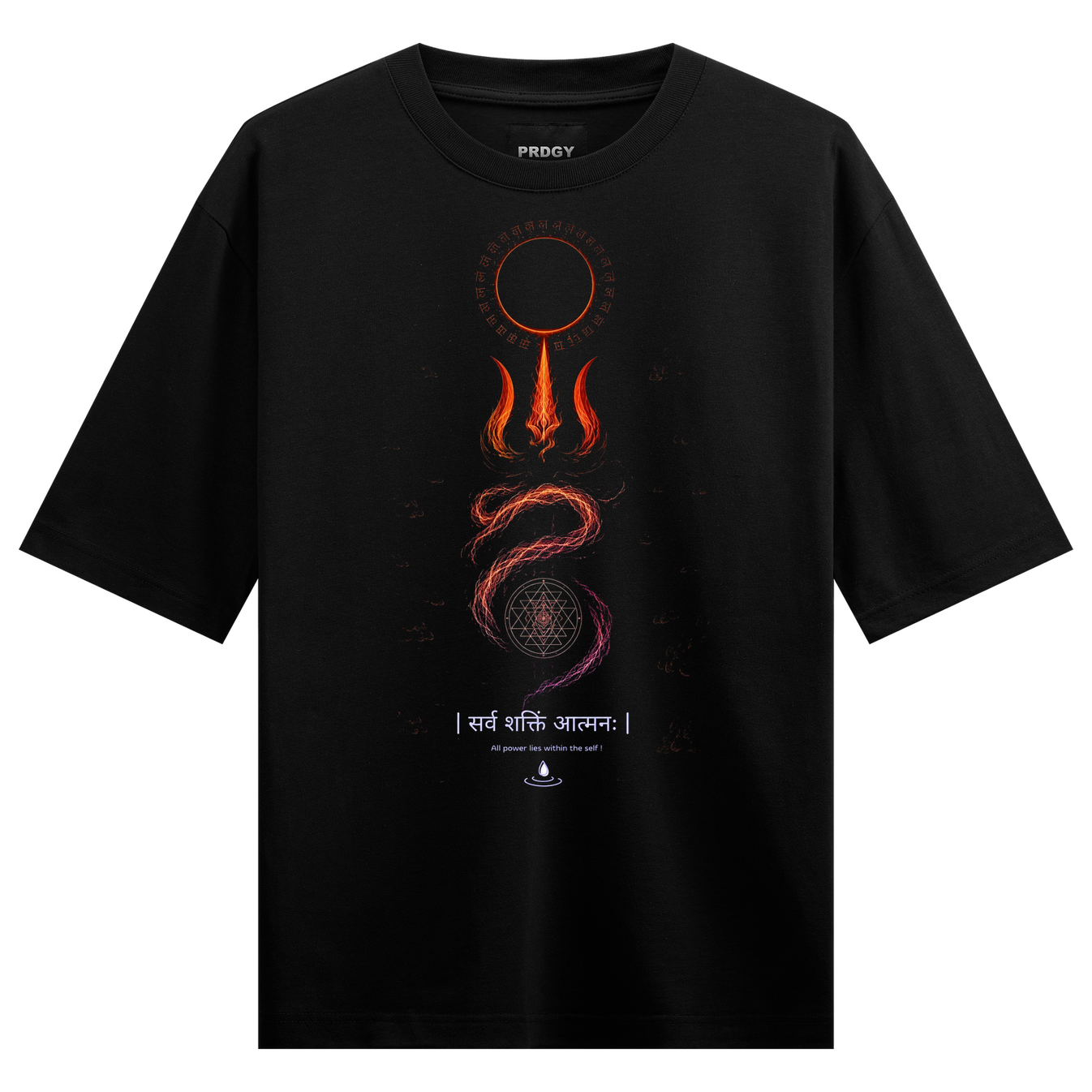 The Third Flame T-Shirt by PRDGY — vibrant cosmic serpent artwork, spiritual design