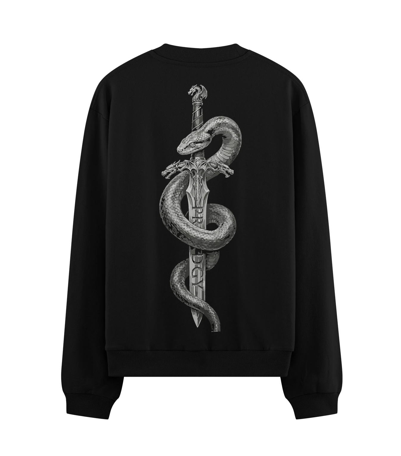 PR EDGY artwork on PRDGY sweatshirt