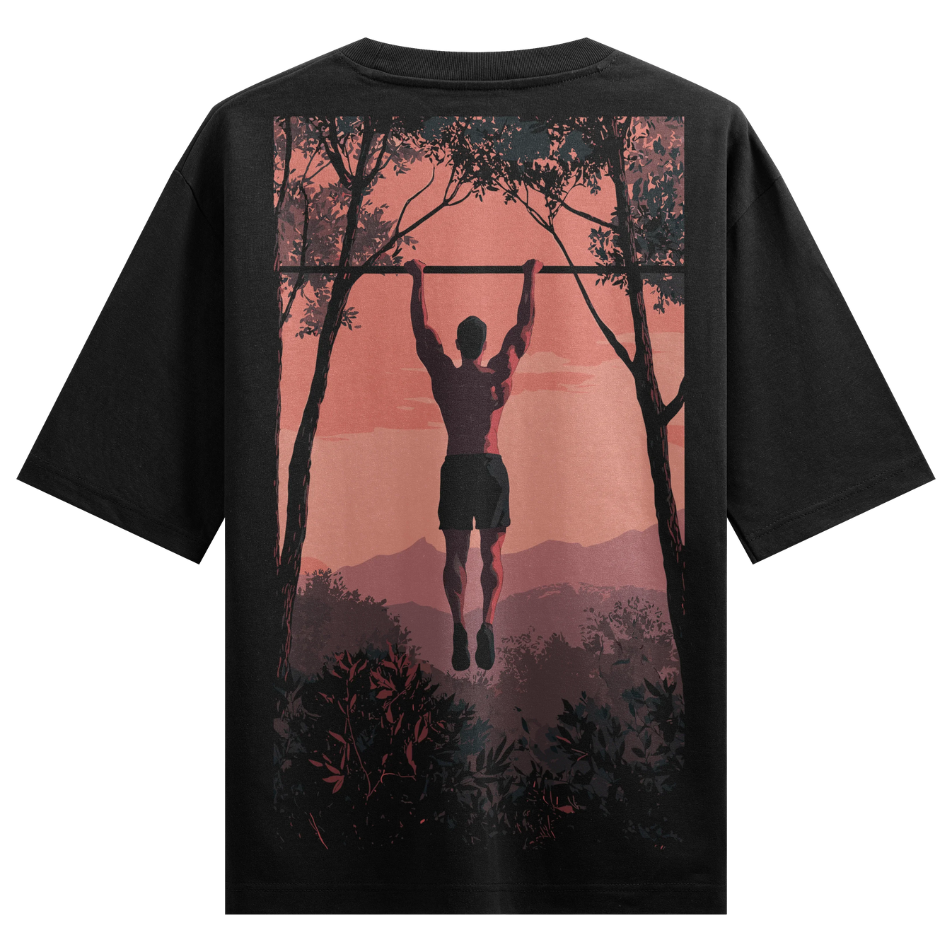 Calisthenics artwork on PRDGY oversized t-shirt