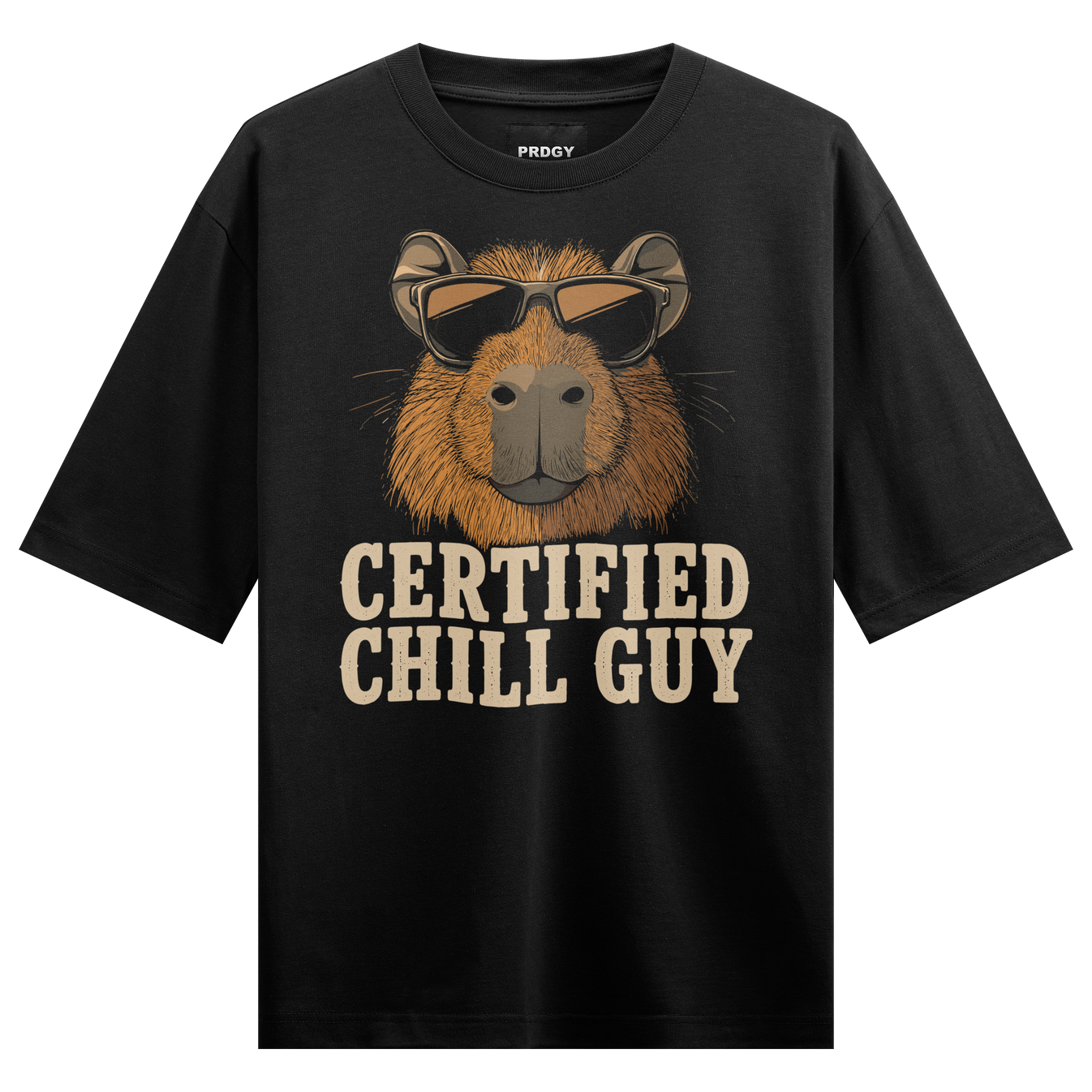 Chill Guy T-Shirt by PRDGY — Capybara wearing sunglasses graphic, chill design