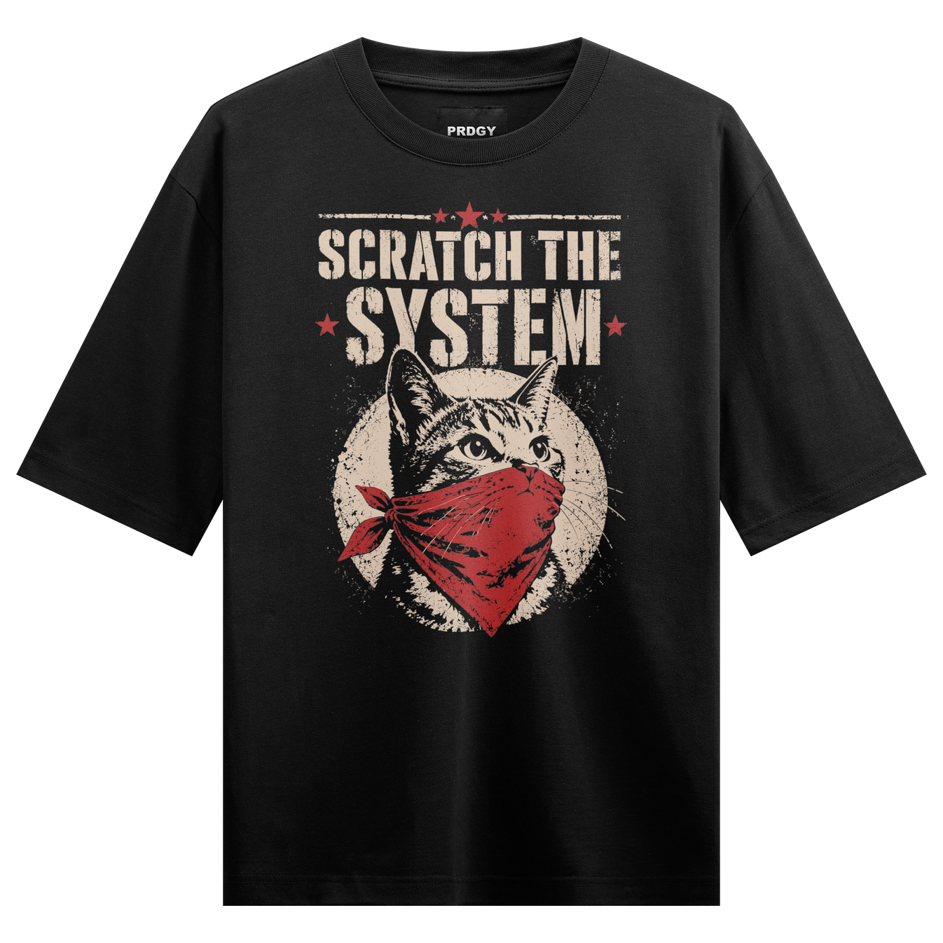 Claws Out T-Shirt by PRDGY — Black T-Shirt with a bold cat graphic, attitude design.