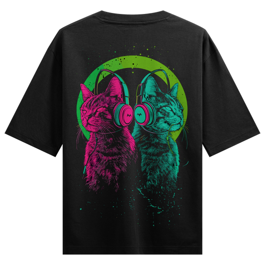 Prdgy Colourful Techno Billa Back Oversized T-Shirt