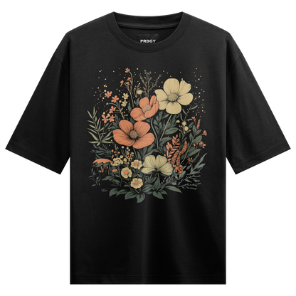 Prdgy Nocturnal Bloom Front Oversized T-Shirt