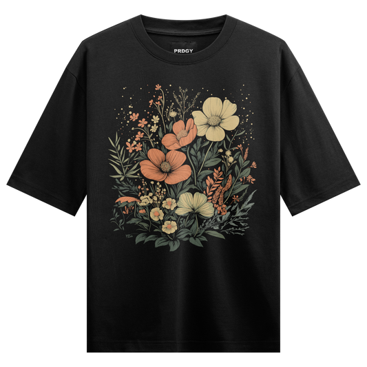 Prdgy Nocturnal Bloom Front Oversized T-Shirt