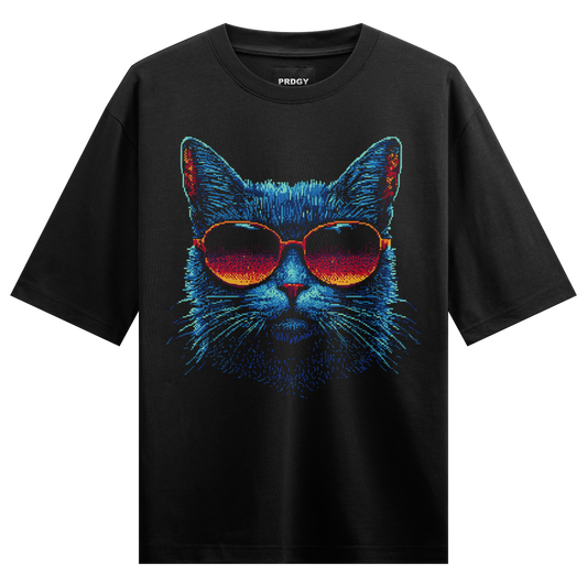 Prdgy Techno Cat Front Oversized T-Shirt
