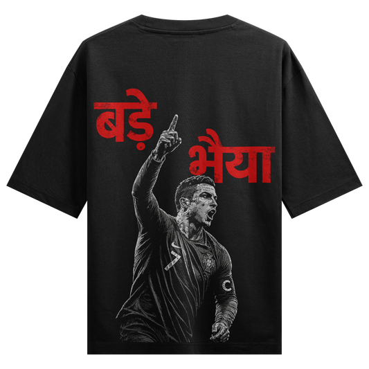 Bade Bhaiya T-Shirt by PRDGY — dynamic illustration of a football player celebrating a goal, sports design
