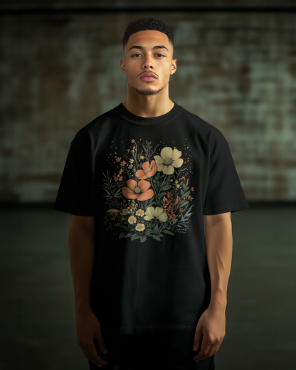 Prdgy Nocturnal Bloom Front Oversized T-Shirt