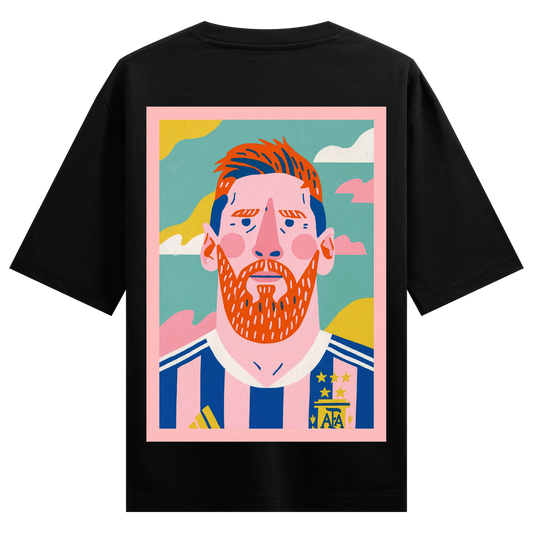 The Maestro T-Shirt by PRDGY — stylized portrait of a football player with vibrant colors, football design
