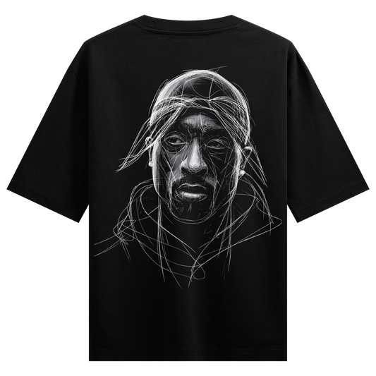 Unfinished Legacy T-Shirt by PRDGY — sketch of Tupac Shakur's face, hip hop design