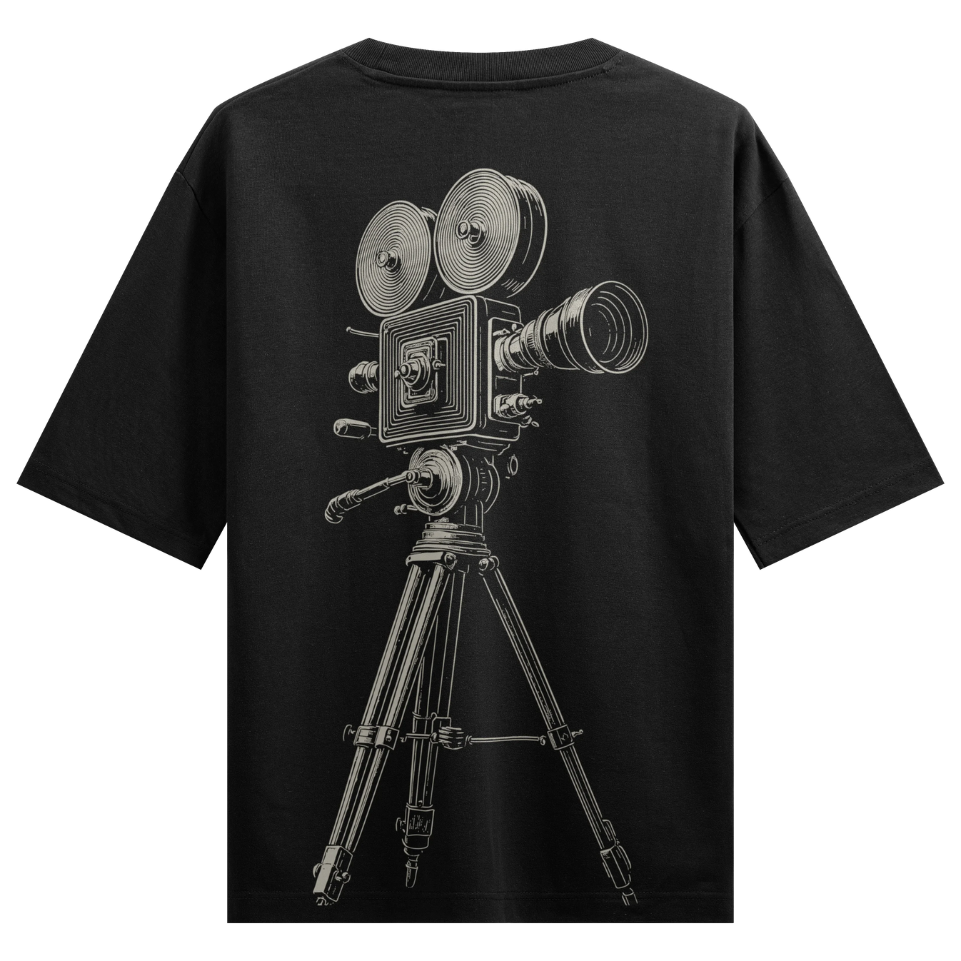 Vintage Film Camera artwork on PRDGY oversized t-shirt
