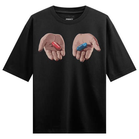 Red Pill Blue Pill 2 Front Oversized T-Shirt