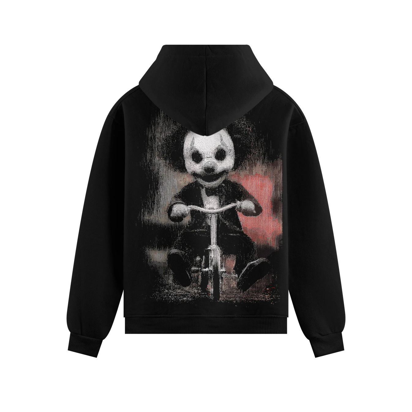 Creepy Clown artwork on PRDGY hoodie