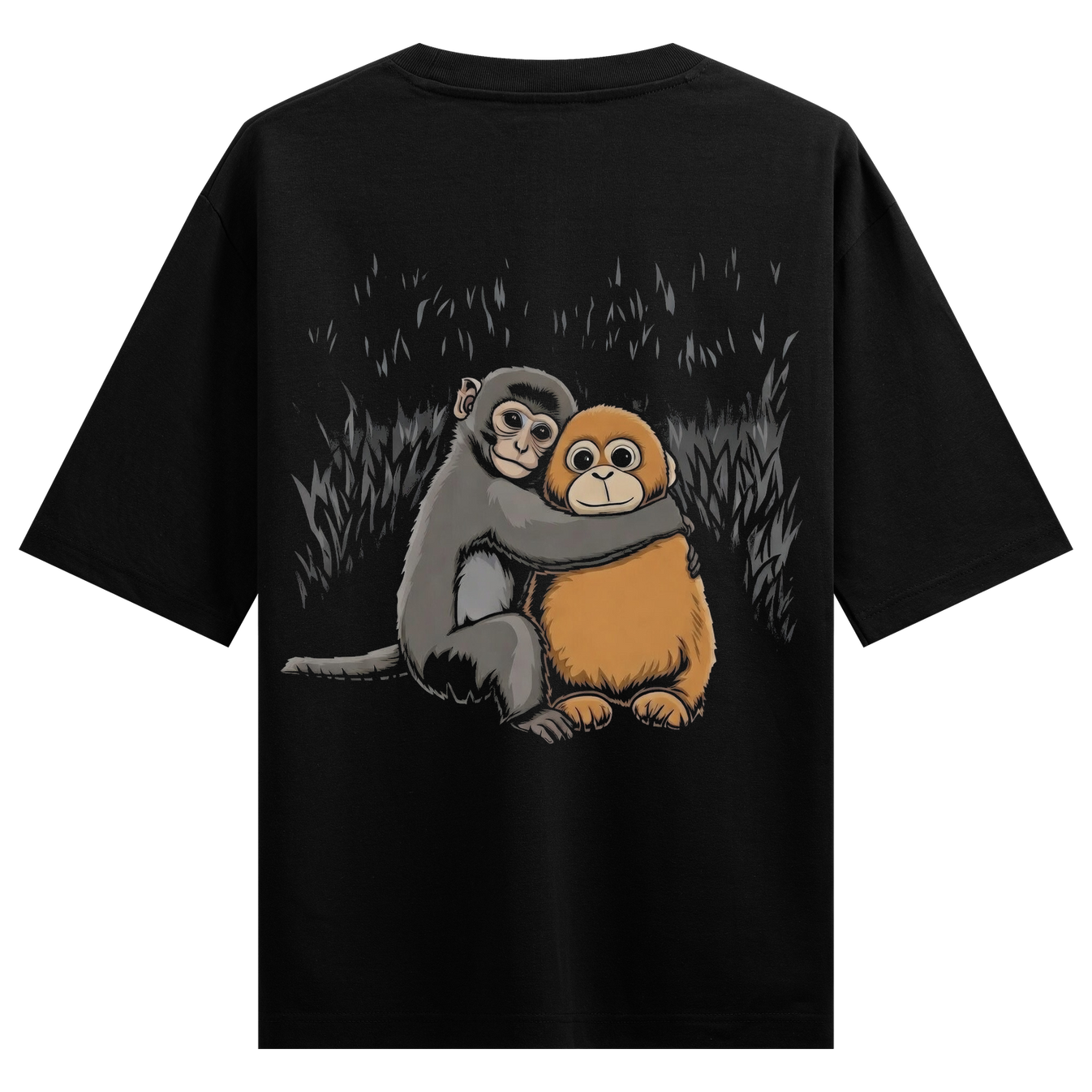 Security Blanket Oversized T-Shirt by PRDGY — vintage portrait of a monkey with its security blanket, streetwear design