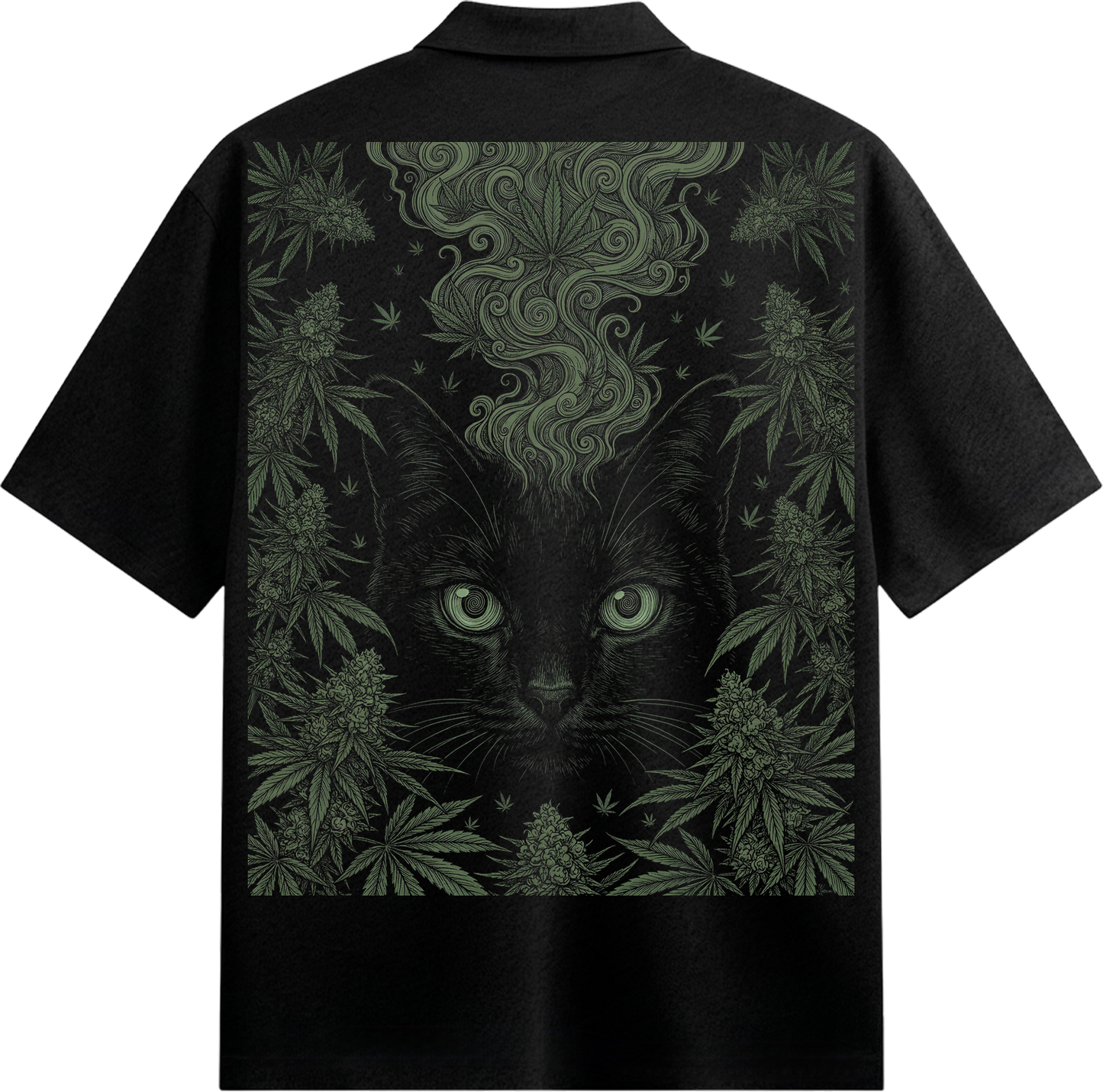 PRDGY Stoned Kitty Oversized Collar Shirt